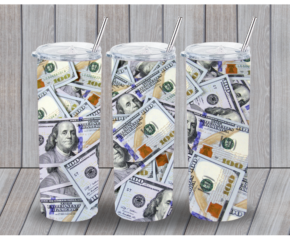 20oz Hundred Dollar Bills- Money Tumbler