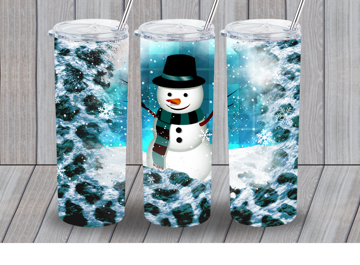 LEOPARD SNOW MAN 20OZ TUMBLER