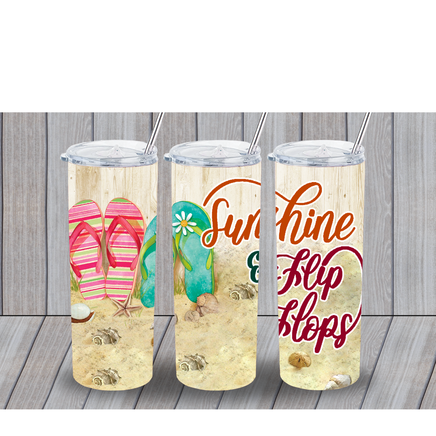 SUNSHINE AND FLIP FLOPS 20OZ TUMBLER