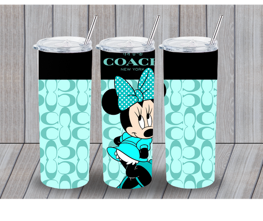 20oz Teal Coach Inspired- Minnie Mouse Inspired Tumbler