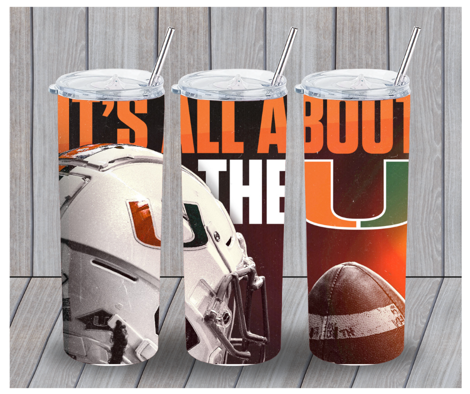 20oz UM- University of Miami- All About The U Tumbler