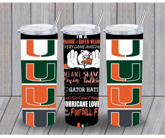 20oz University of Miami-UM Tumbler