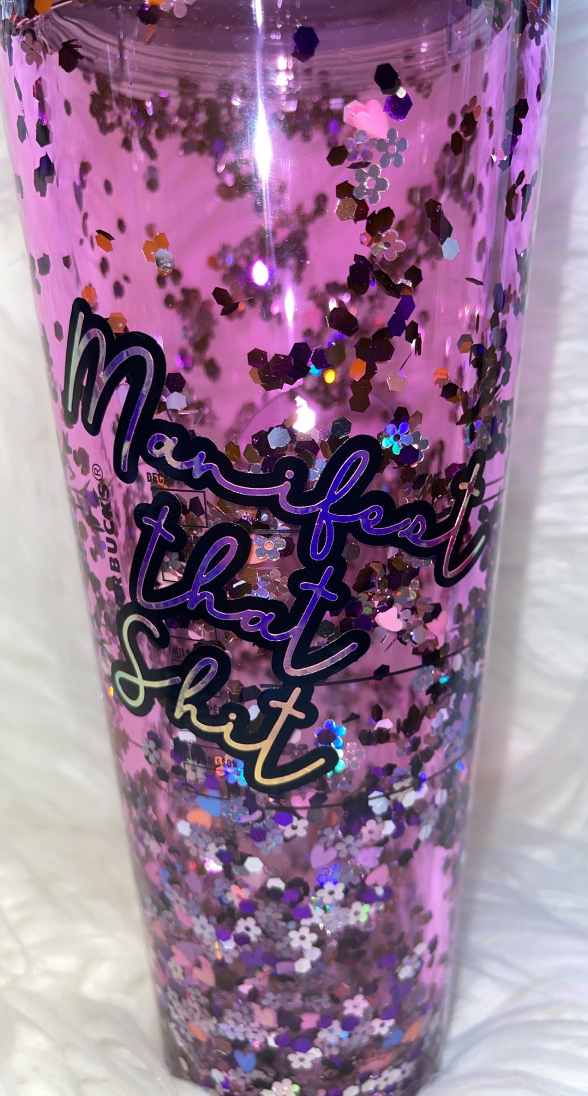 Manifest That Shhhh Bling Snow Globe Tumbler