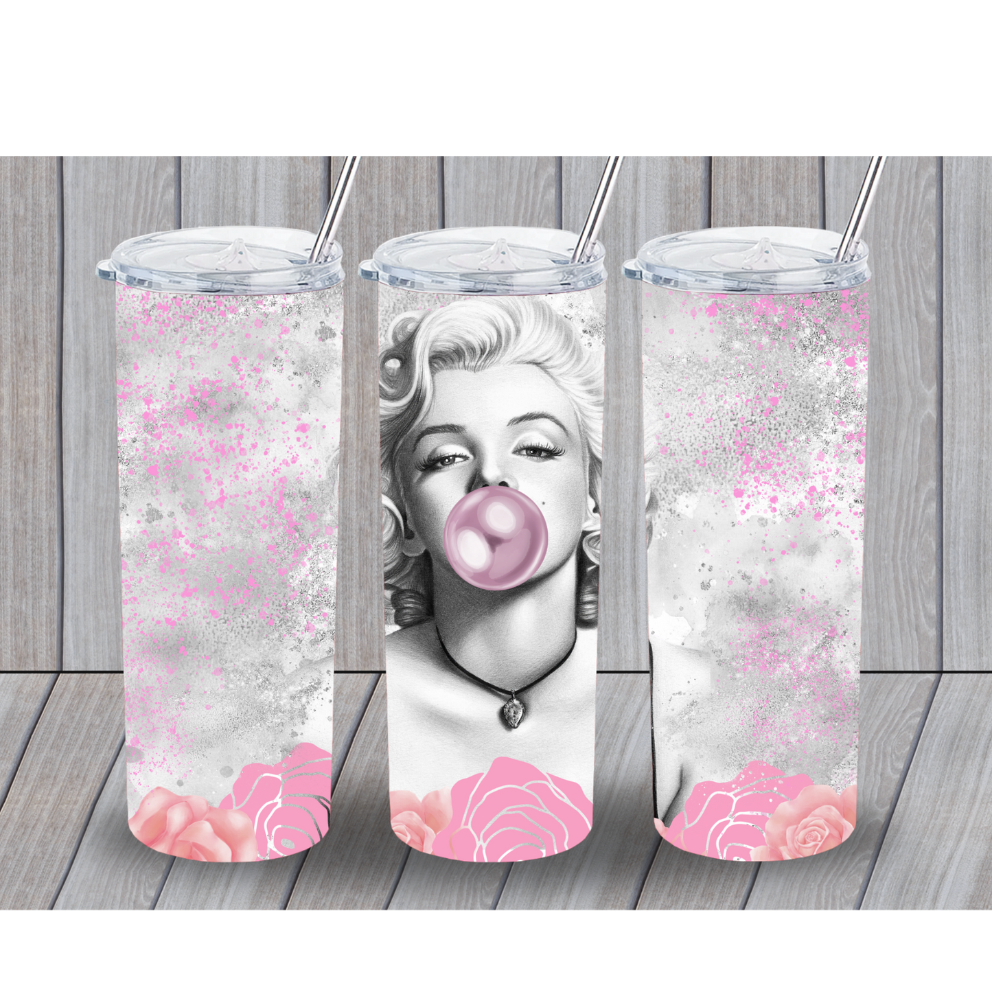 Marilyn Monroe Pink Glitter 20oz Tumbler