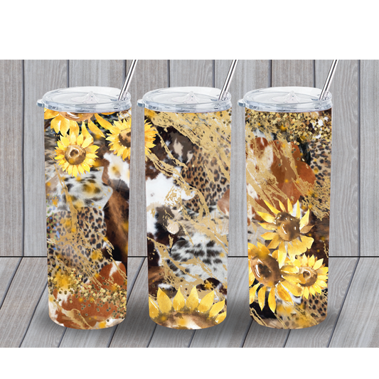 Animal Print Sunflower 20oz Tumbler