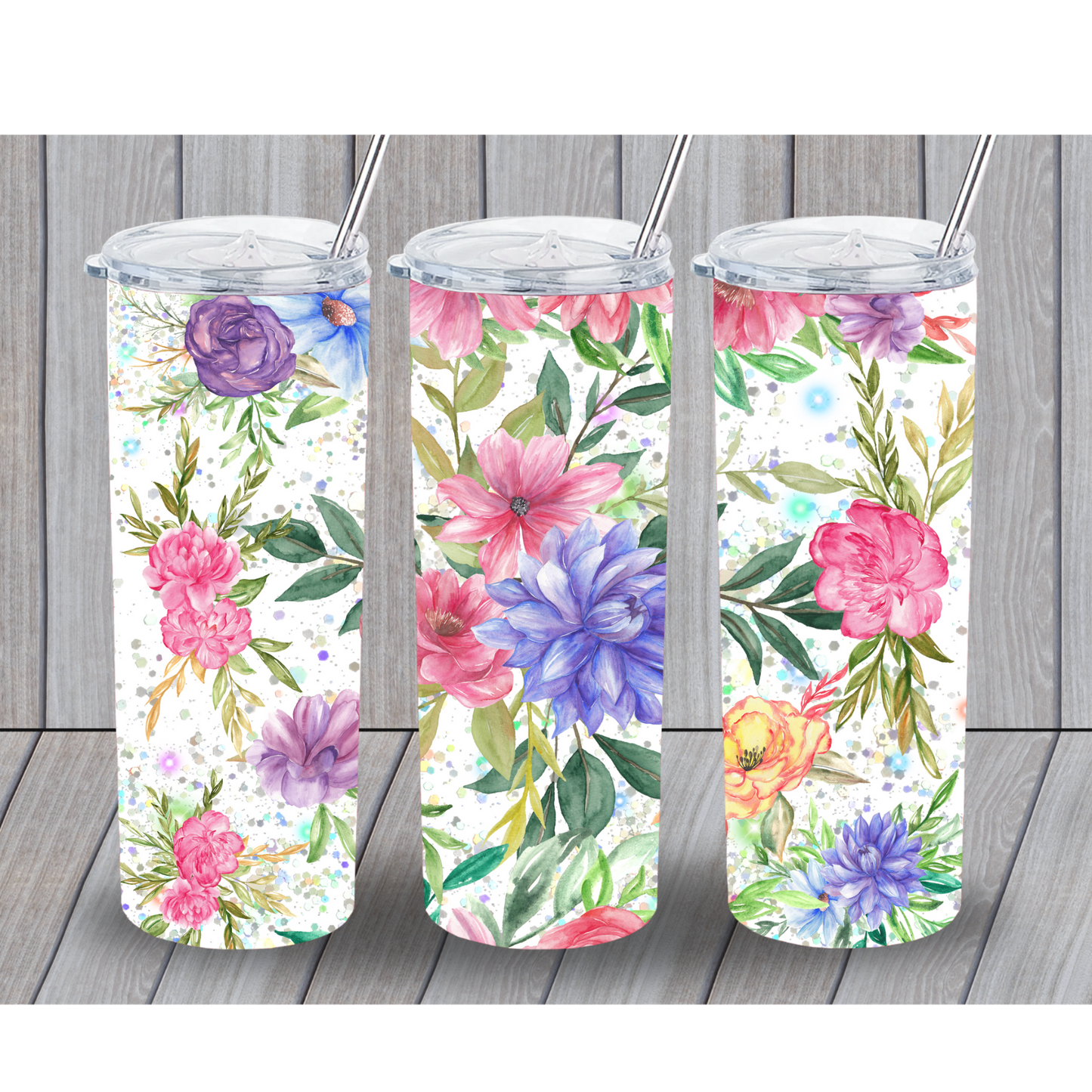 Floral Sparkle 20oz Tumbler