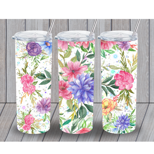 Floral Sparkle 20oz Tumbler