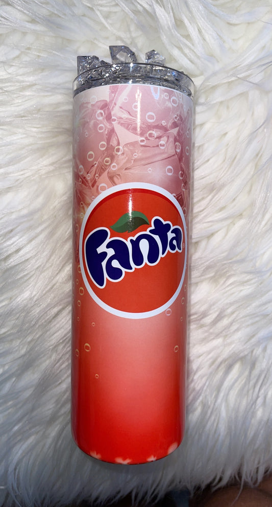 20oz Fanta Inspired Tumbler with ice Topper